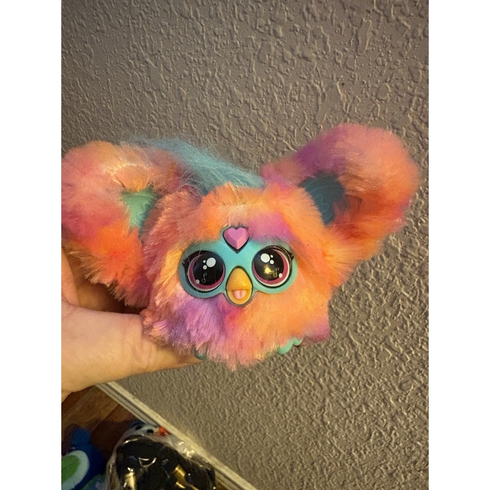 2023 Hasbro 3" Interactive FURBY FURBLETS Cute Backpack Buddy Keychain Tie Dye